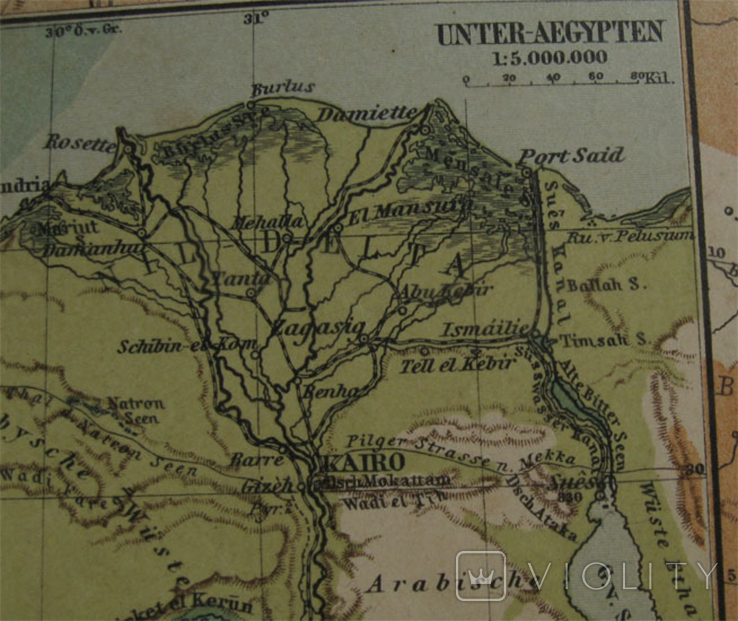 Палестина, Иерусалим. Передняя Азия, карта 1910г, 31х36 см, фото №11