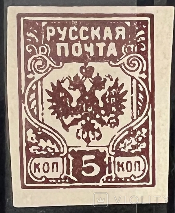 Гражданская война. русская почта 5коп (печать на обратной стороне) 1919г *, фото №3