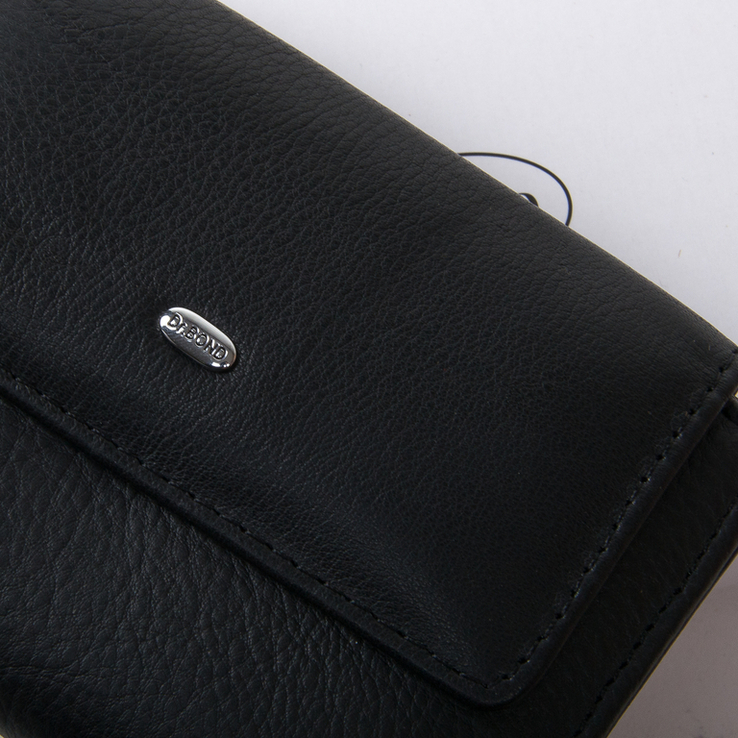 Черный кожаный женский кошелек DR. BOND WN-1 black, фото №3