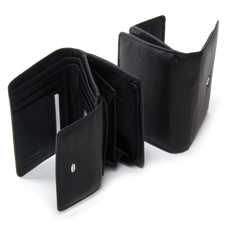 Черный кожаный женский кошелек DR. BOND WN-1 black, photo number 4