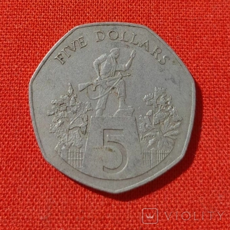 Либерия 5 долларов 1985г., фото №2