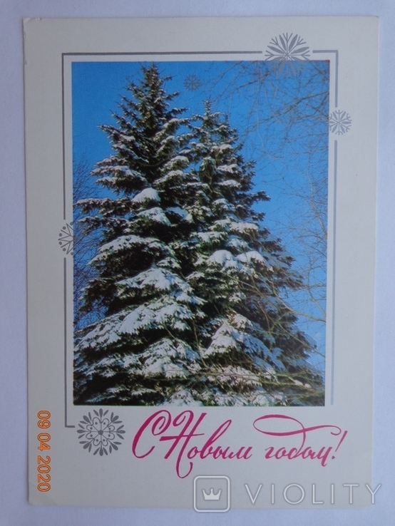 Вітальна листівка "З Новим роком!" (С. Пегов, фото Б. Раскіна, 1976), чистий, фото №2