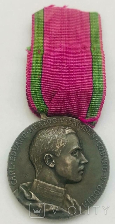 Медаль Заслуг ,Герцогство Sachsen-Coburg-Gotha.Клеймо и Высечка(MvK)., фото №2