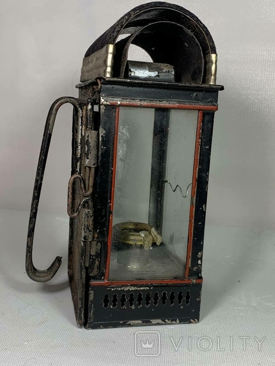 Старинный сигнальный свечной железнодорожный фонарь Германия, фото №8