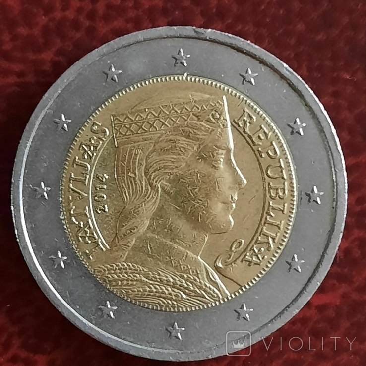 Латвія / 2 євро / 2014, photo number 2