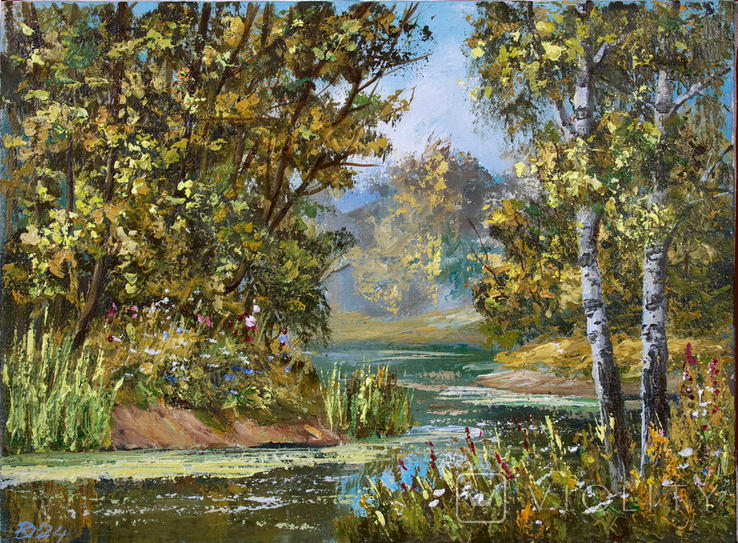 Літній пейзаж з річкою, фото №2