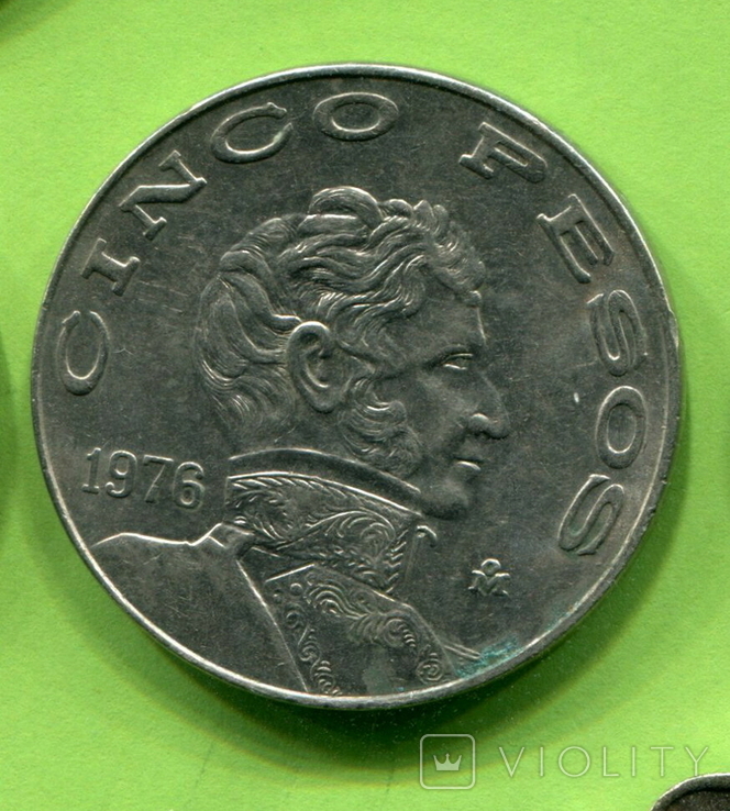 Мексика 5 песо 1976, фото №2