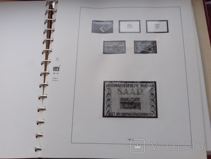 Альбом з петлями , для марок Саар 1947-59 рр. Виробництво Safe, Німеччина, фото №13
