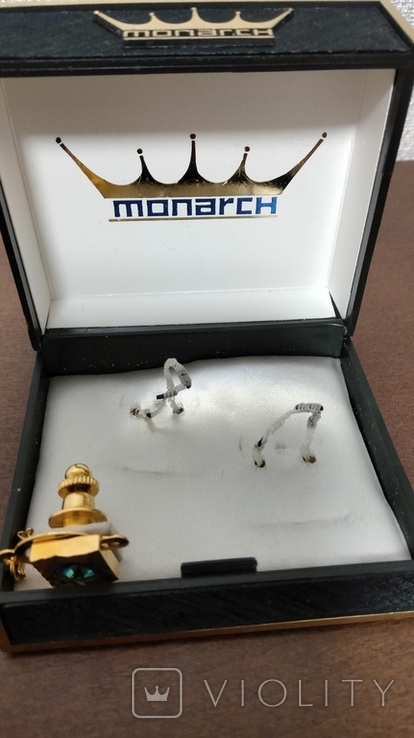 Запонки monarch 1165 gold plated set, фото №11