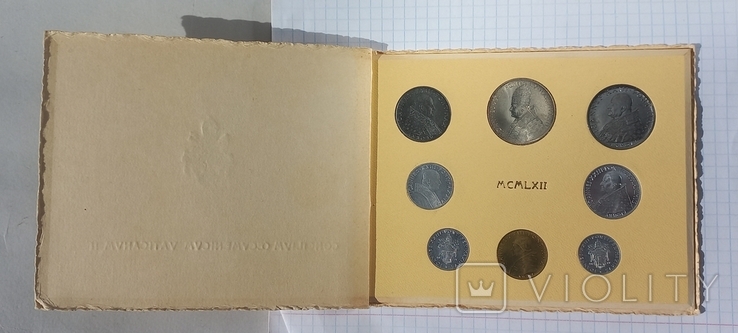 Набір монет, Ватикан, 1962, 8 шт. - 1, 2, 5, 10, 20, 50, 100, 500 лір, Іван XXIII, фото №2