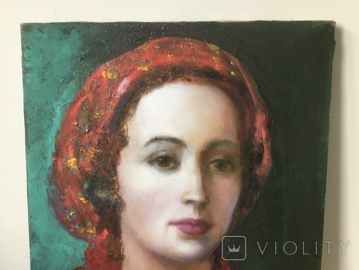 Картина, холст. масло, портрет Украинки. 50 х 40 см., фото №3