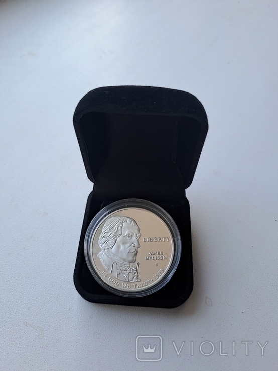 Срібна монета Джеймс Медісон 1 долар, фото №2