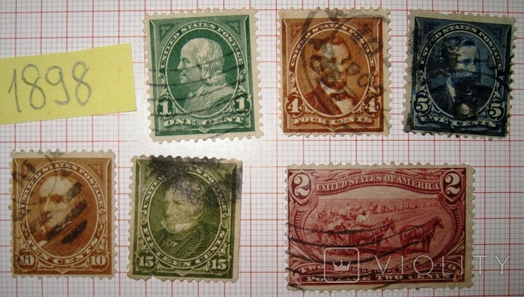 USA-27, марки США, 1898 підбірка, фото №2