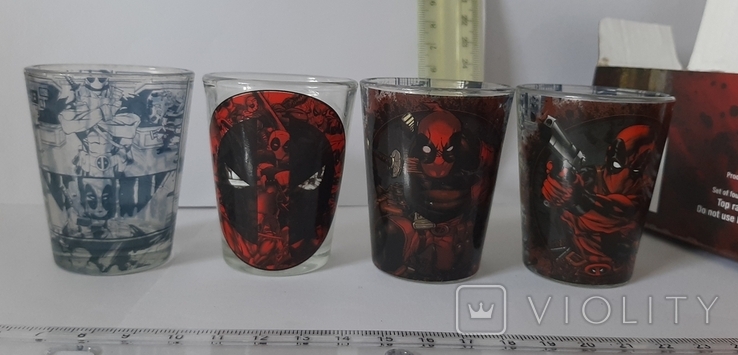 Чарки Набір склянок Marvel Deadpool Mini 4 шт, фото №10