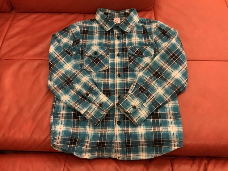 Теплая байковая рубашка на мальчика urban supply, р.10/140, фото №9