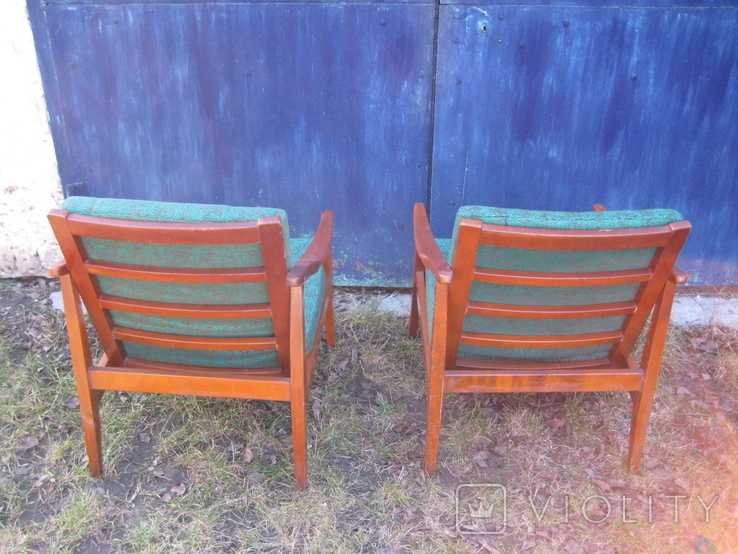 Два деревянные кресла из меб. гарнитура (кресло, кабинетный винтаж) Румыния .70-е г. ХХ в., фото №4