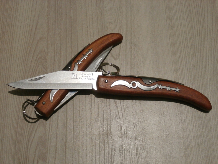 Нож туристический,складной,з фиксатором OKAPI 907Е 23.5см,ручка дерево, numer zdjęcia 2
