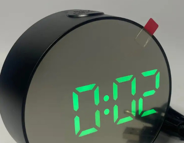 Дзеркальний LED годинник DT-6505 (будильник, термометр), фото №5