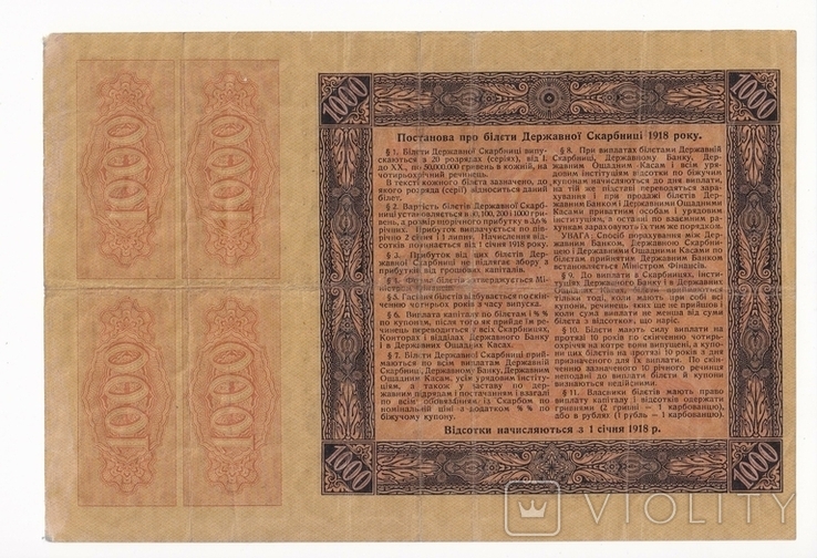 1000 гривен, 1918г., фото №3