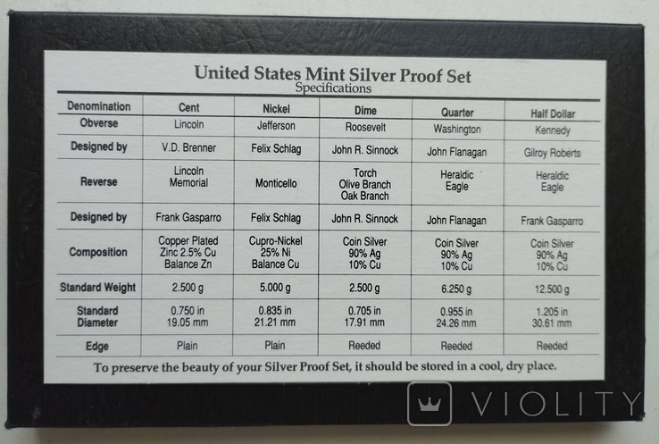 Річний набір монет США 1992(S) Proof срібло 900 проба, фото №7