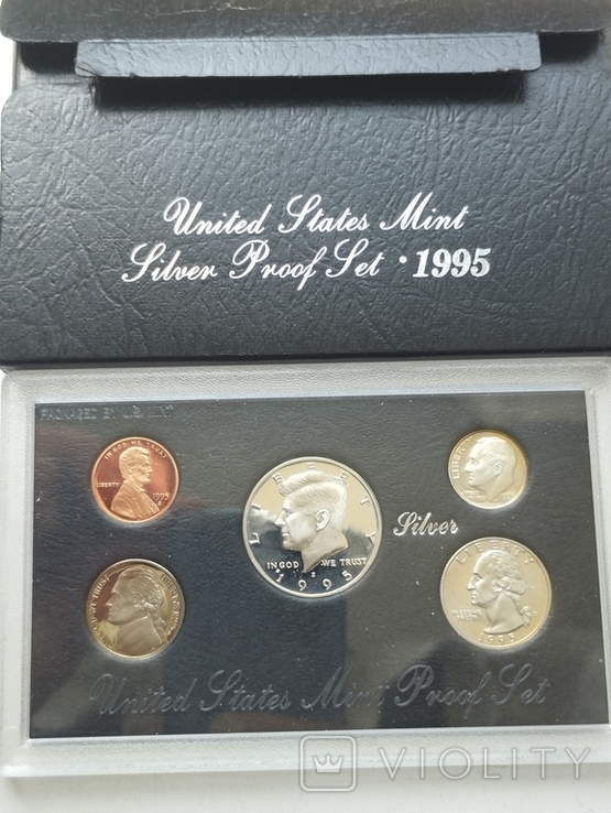 Річний набір монет США 1995(S) Proof срібло 900 проба, фото №3
