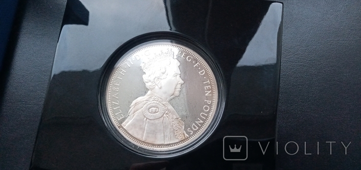 Срібна монета 10 фунтів. Вага 156 грам., фото №6