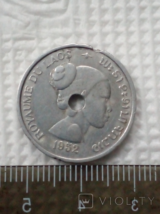 Монета 1952 год Лаос, фото №2
