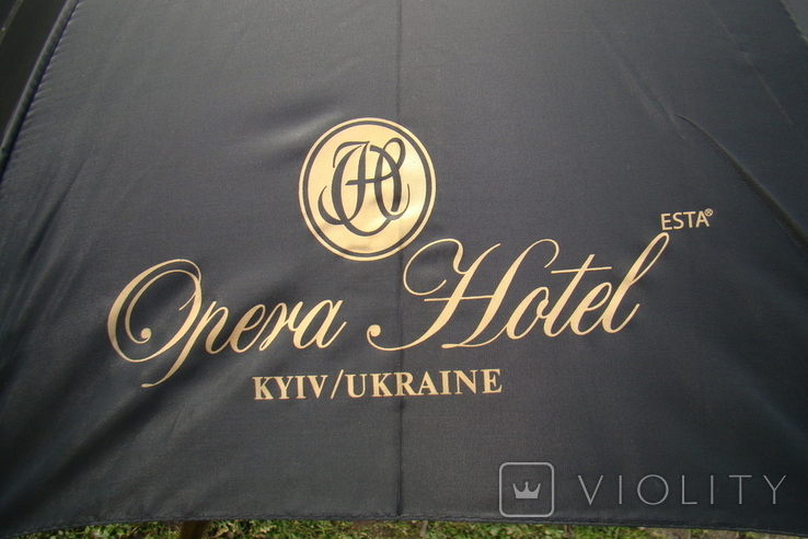 Зонт трость с логотипом отелей, диаметр 105 см, новый, фото №4