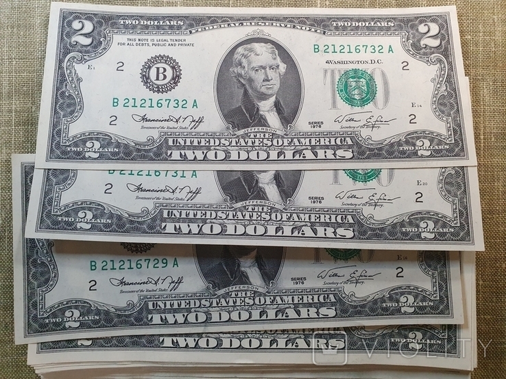 2 Доллара U.S.A. 80 купюр., фото №3