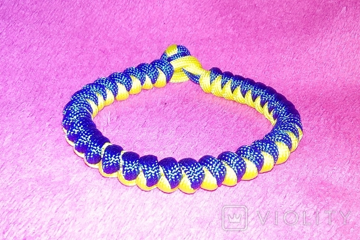  Патріотичний жовто-блакитний браслет з паракорду, фото №2