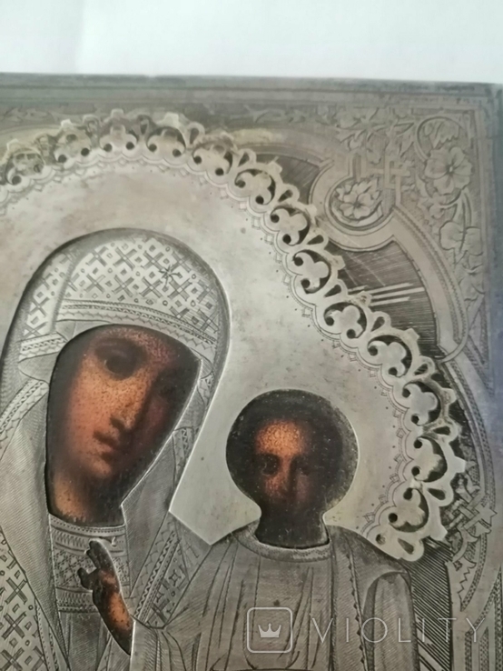 Ікона Казанська Пресвята Богородиця срібло 84 проба, фото №4