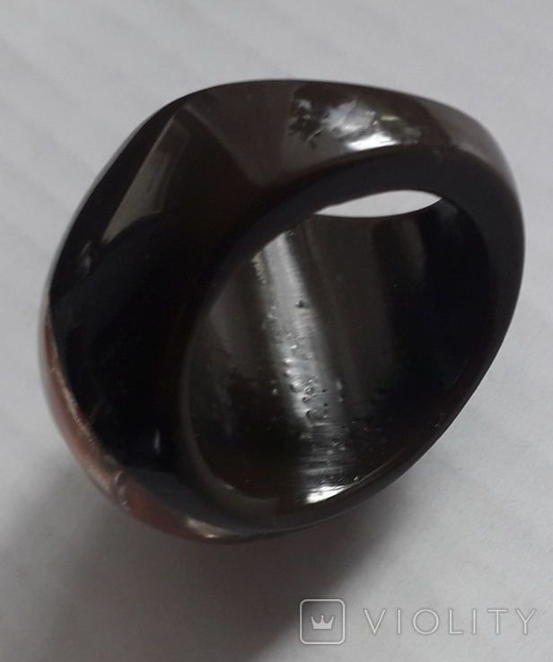Перстень, штучний інклюз - жук золотиста бронзовка, SU, фото №3