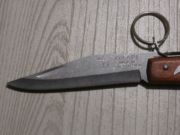 Туристический складной нож OKAPI 907E 21 см с фиксатором, ручка дерево, фото №5