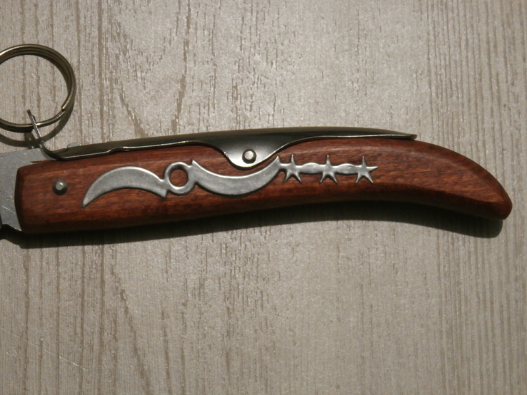 Туристический складной нож OKAPI 907E 21 см с фиксатором, ручка дерево, фото №6