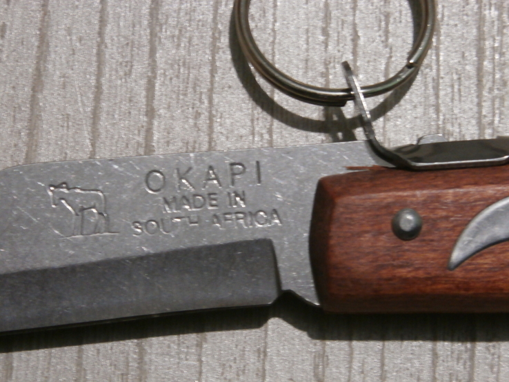 Туристический складной нож OKAPI 907E 21 см с фиксатором, ручка дерево, фото №7