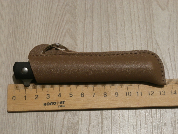 Ніж складний,напівавтомат M390 Tanto Flipper 21.3 см на підшипниках,чохол зі шкірозаміника, photo number 4