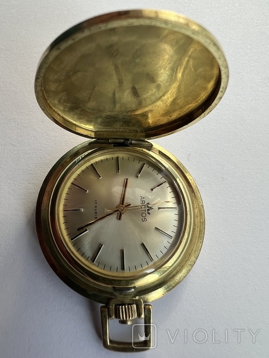 Карманные часы Arctos ,позолота, Германия,, фото №2