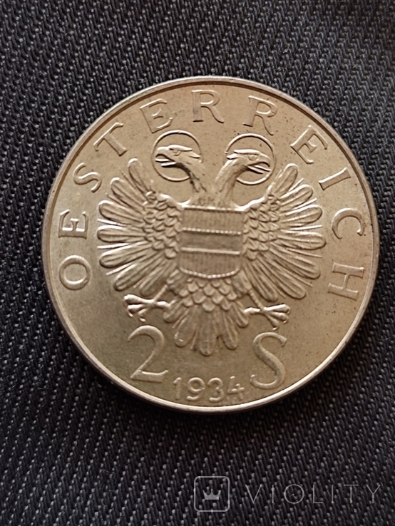 2 серебряных шиллинга Австрии 1934 года., фото №3