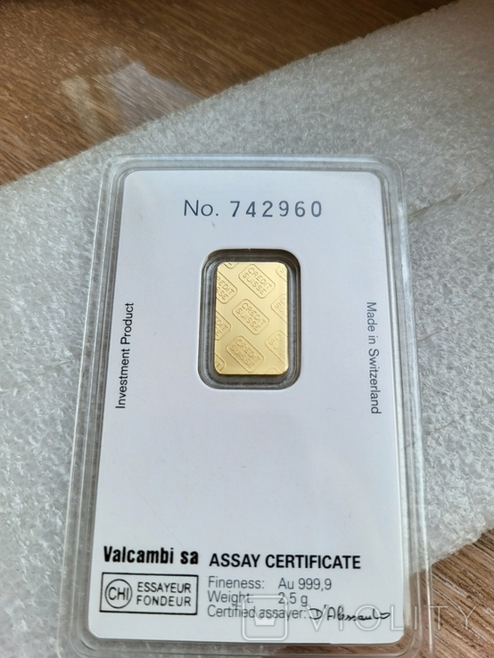 Золотий злиток 2,5 грам 999,9, фото №4