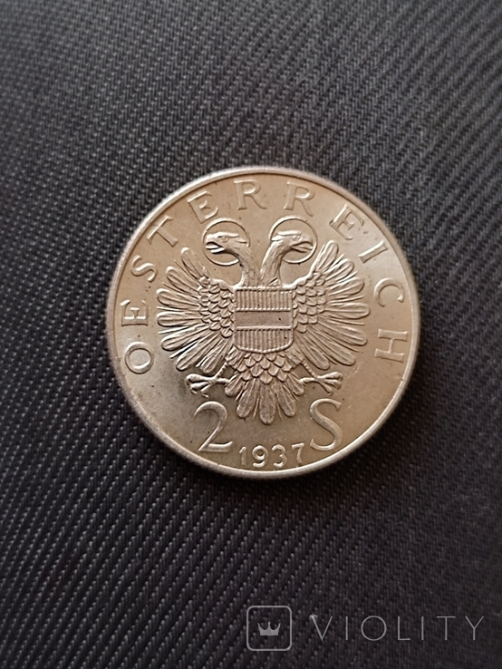 2 серебряных шиллинга Австрии 1937 года., фото №3