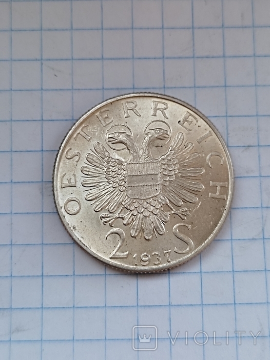 2 серебряных шиллинга Австрии 1937 года., фото №5