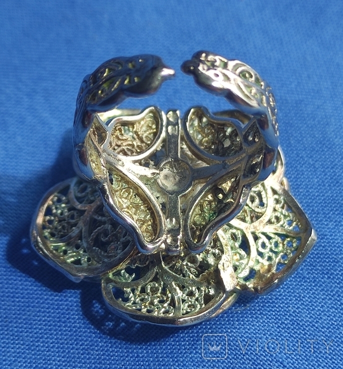 Набор посеребрение браслет и кольцо, фото №5
