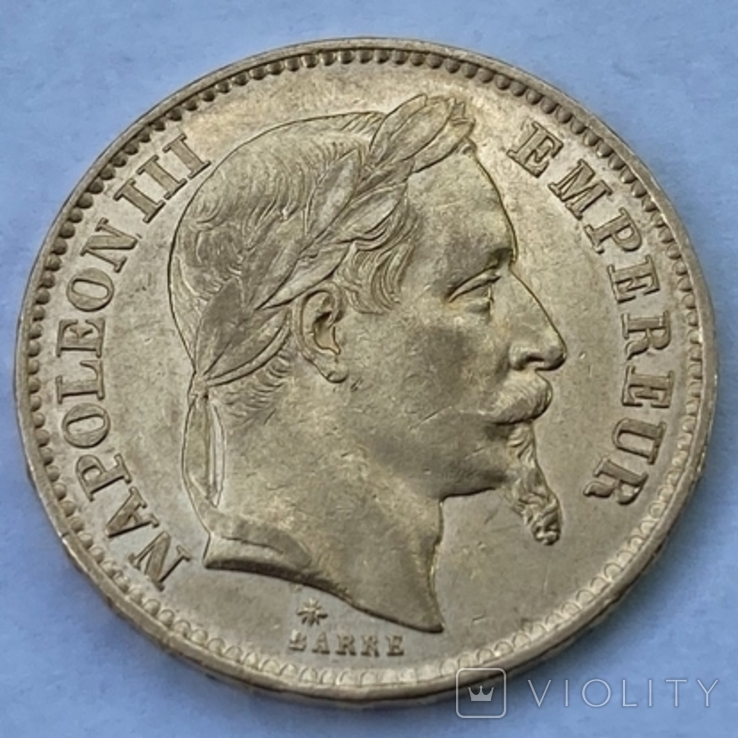 20 франков 1868 г. Франция, фото №2