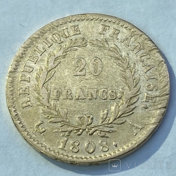 20 франков 1808 г. Франция, фото №3