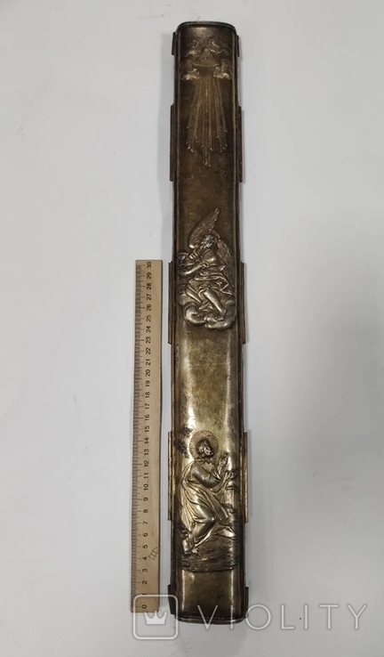 Серебряная накладка на большую Евангелия 1837 года, 84 пробы с инициалами автора., фото №4