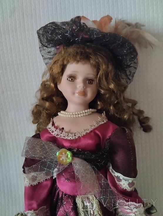 Винтажная фарфоровая кукла (44см, фото №4