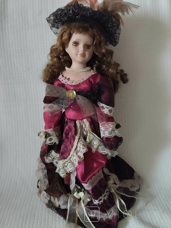 Винтажная фарфоровая кукла (44см, фото №2