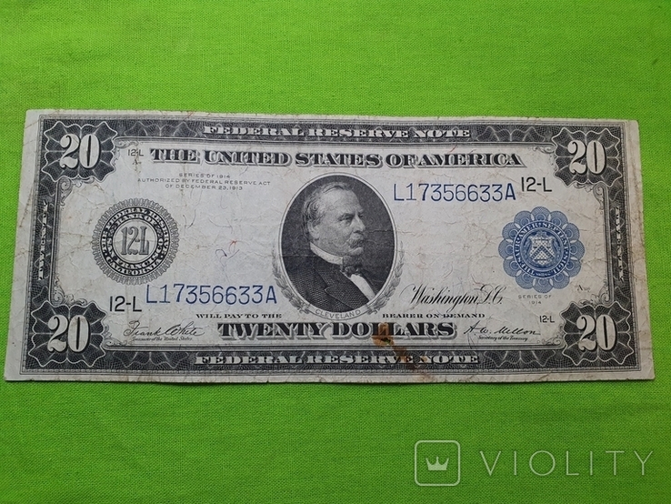 20 Долларів США. 1914 р., фото №2