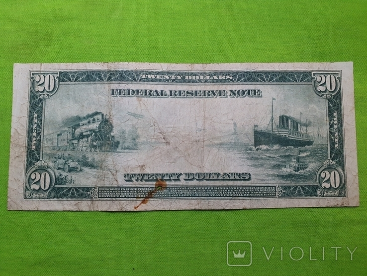 20 Долларів США. 1914 р., фото №4