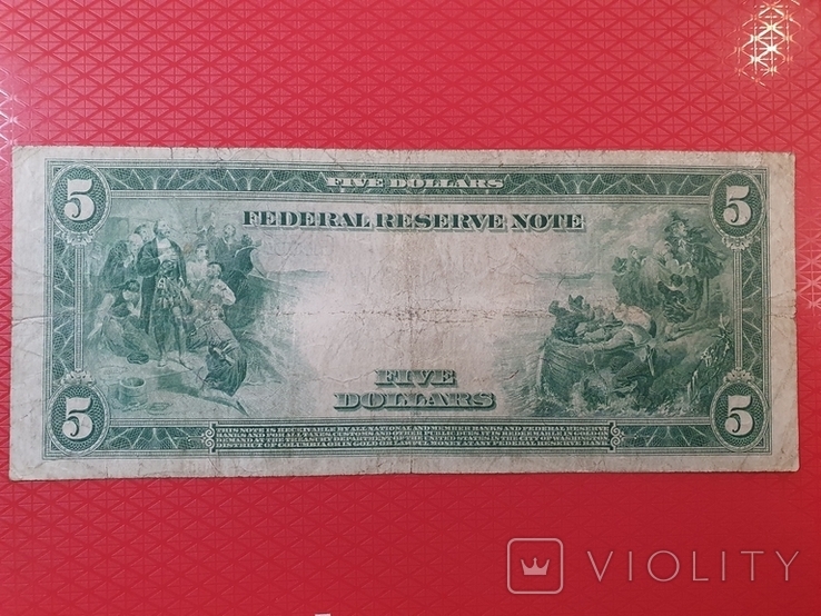 5 Долларів.США. 1914 р.Чікаго., фото №5